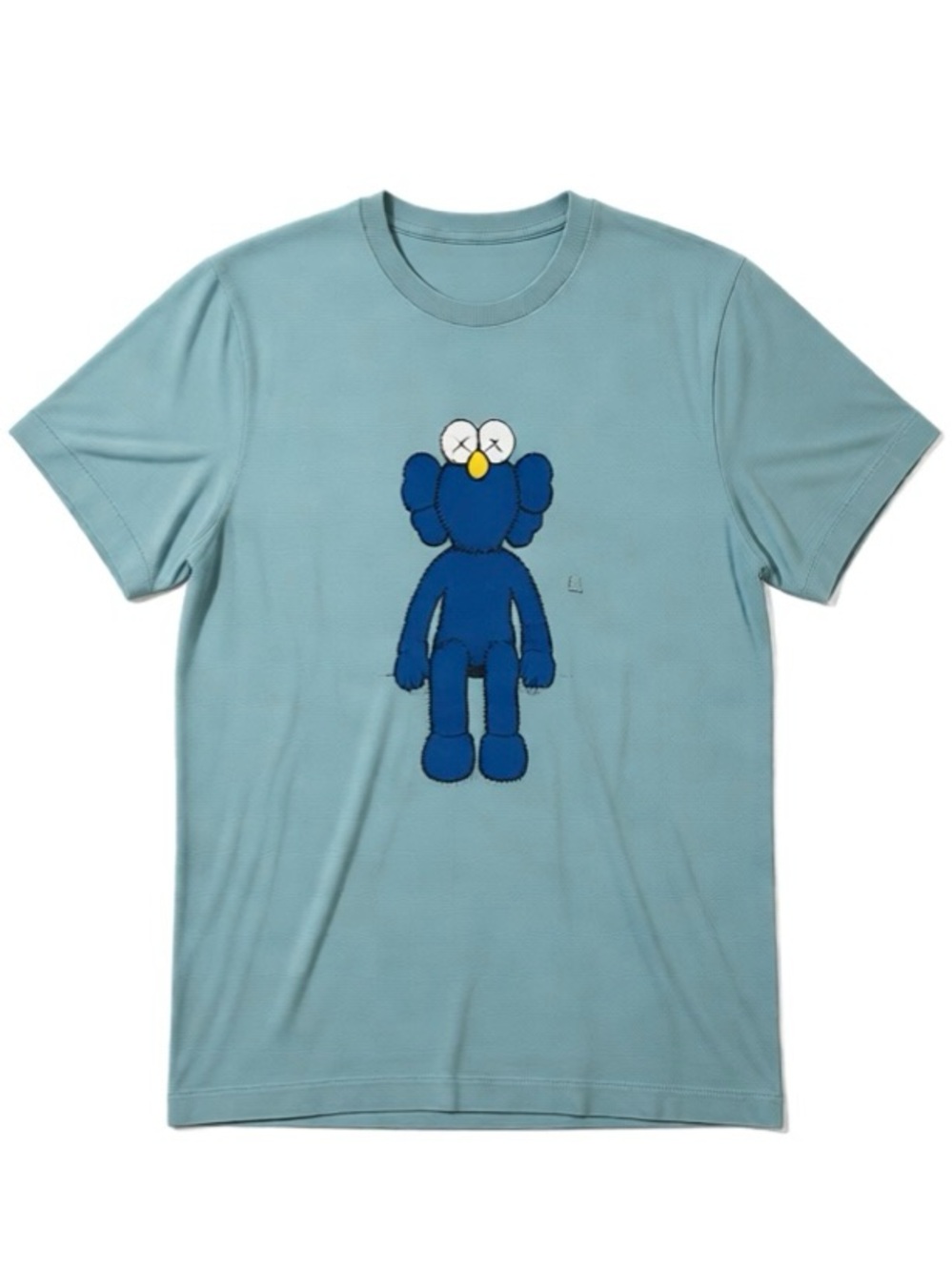 New With Tags UNIQLO UT x KAWS Blue Graphic T-Shirt Size L Sesame Street